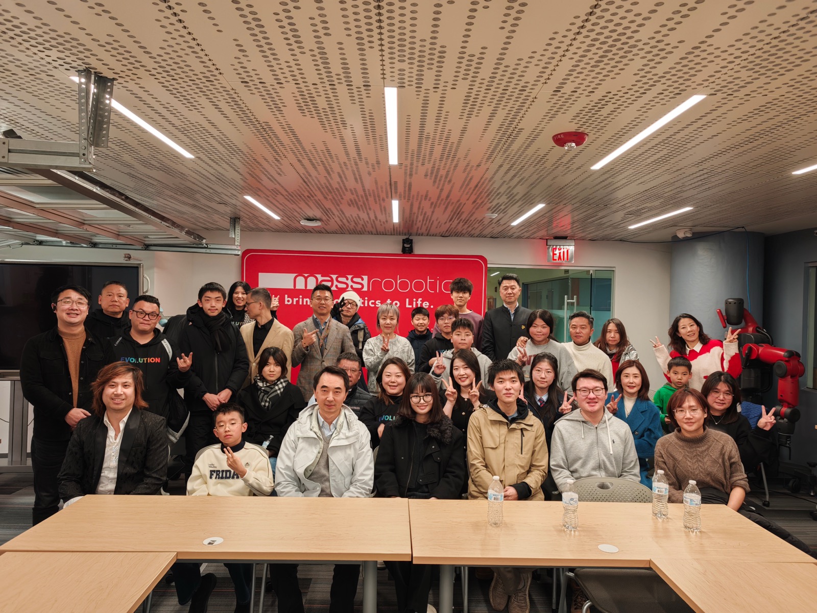 Kexin Wang featured talk at MassRobotics Innovation Hub, Boston — group at the MassRobotics venue, January 2025